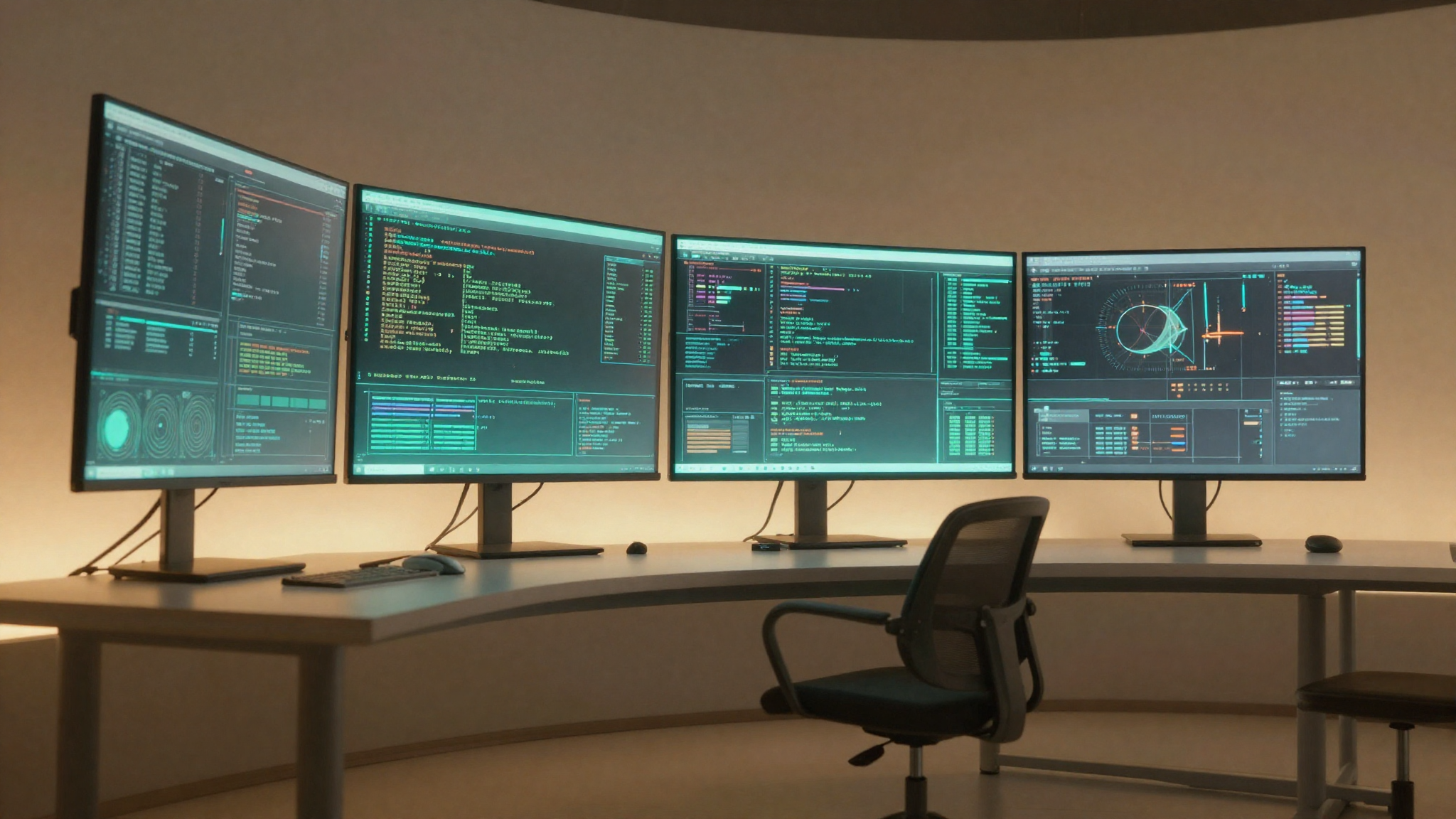Futuristic Madeapp studio workspace